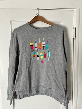 Sault New England Oversized Cotton Blend Buoy Crewneck